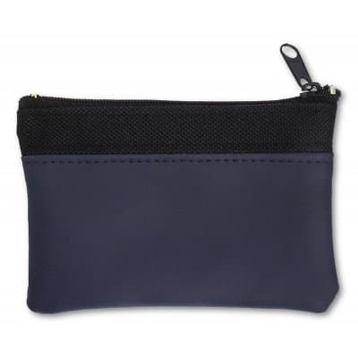 Zipped Purse with Keyring Loop Card Keys Change (Blue)