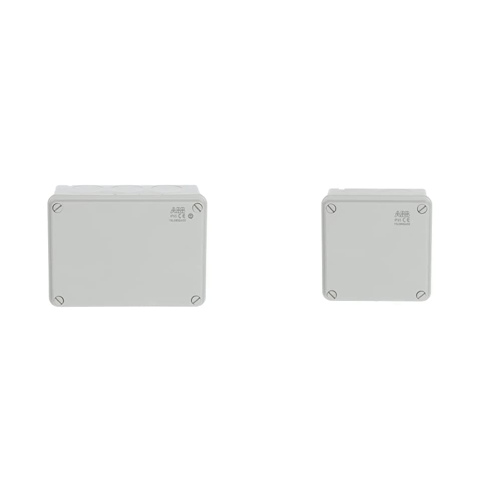 IP65 Waterproof Junction Box ABB Electrical Box Outdoor Cable Connector (100 x 100 x 50 millimetres) & IP55 External/Outdoor Waterproof Junction Box, 220X170X80mm, 1SL0856A00