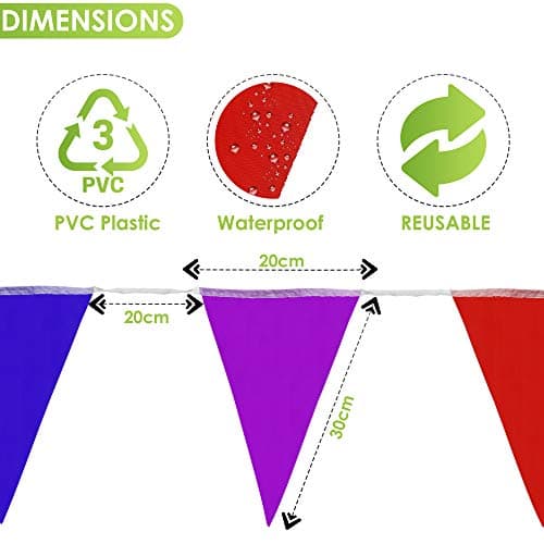 10-Metre PVC Double-Sided Bunting - 20 Flags