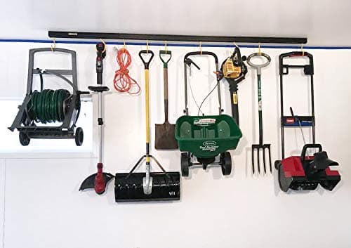 Adjustable Overhead Garage Ceiling Storage Track With Hooks that Slide and Rotate, 50 Lbs. per Hook. (98") SOLD ONLY IN QTY. OF 4