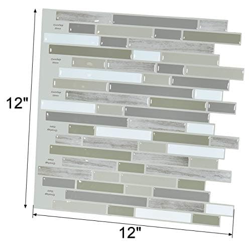 Art3d Peel and Stick Wall Tile for Kitchen/Bathroom Backsplash, 12"x12" (Multi)