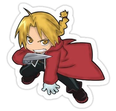 Edward Elric Chibi (Size W8.3 x H8.5 Centimeter) Car Motorcycle Bicycle Skateboard Laptop Luggage Vinyl Sticker Graffiti Decal Bumper Sticker By August999