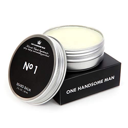No. 1 Beard Balm by One Handsome Man - Premium Beard Balm for Men That Helps Beard Growth and Beard Conditioning. All Natural Ingredients That Styles, Softens, and Strengthens - Large 2 Ounce Can