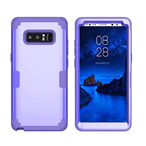 Mupoo Samsung Galaxy Note 8 Case, Three Layer Heavy Duty Shockproof Drop Protection Hybrid Hard PC Case Soft Silicone Impact Defender Full-Body Protective Cover for Samsung Galaxy Note 8 Light Purple