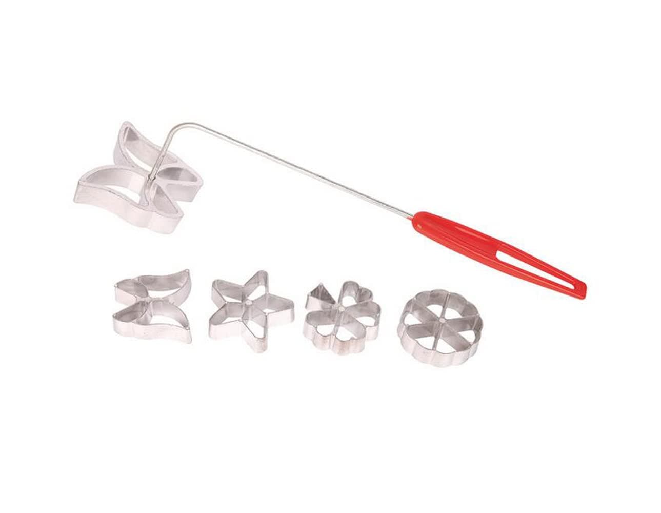Rosette Set Waffle Molds 4 Design Butterfly Star Tree Wheel with Lifting Tool