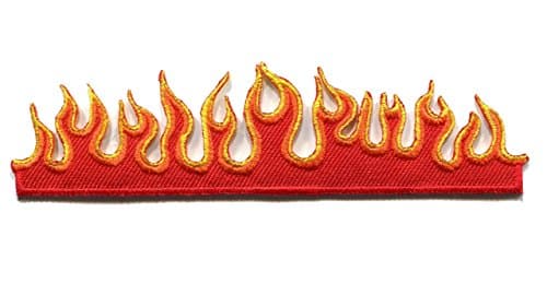 Fire Flame Motorcycle Biker Tattoo Embroidered Iron On Patch Sew Applique DIY Patches