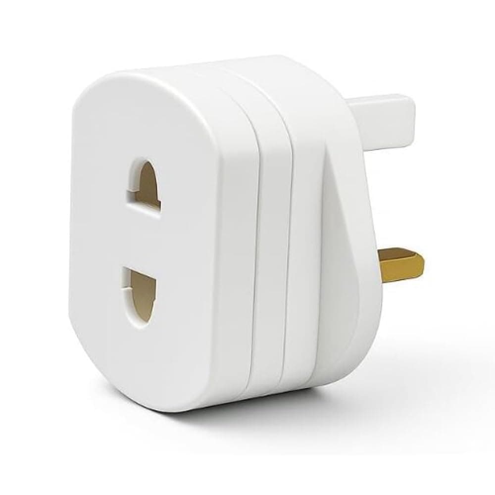DAPTER 1 Pack White Plug Adapter | 1A Fused Shaver Plug Adaptor UK | 2 Pin to 3 Pin Adapter Plug UK | Electric Toothbrush Adapter UK | Portable Bathroom Shaver Adapter Plug Easy to Use