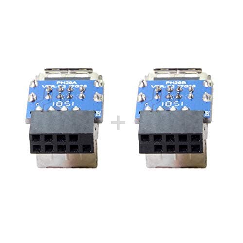 chenyang2 Pack USB 2.0 Front Panel Header 9/10Pin 1 Male to 2 USB 2.0 Female Mainboard Header Port Extension Adapter