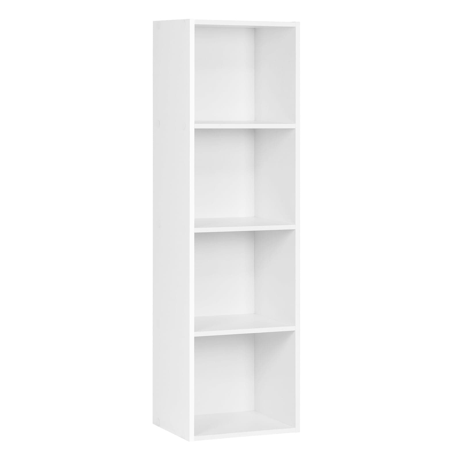 Bookcase, 4 Cube Shelving Unit Storage White Book Shelf, Wooden Storage Cubes Bookcases for Living Room,Bedroom