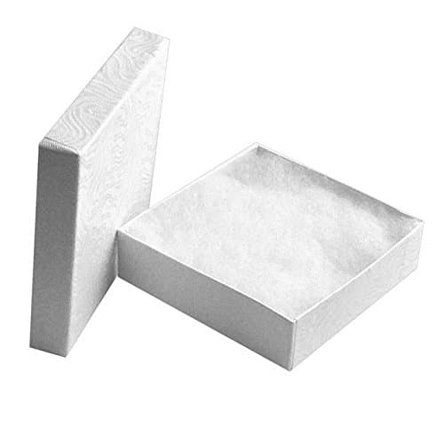 100 Cotton Filled Boxes Size 33 3.5" x 3.5"x 1" White size #33 by Jewelers Supermarket