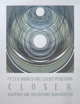 Peter Hook & The Light - Closer 18-19/05/11 Manchester Limited Edition Silk Screen Print Music Poster by Jay Ryan Original Signed and Numbered Featuring: Peter Hook, The Light, Joy Division