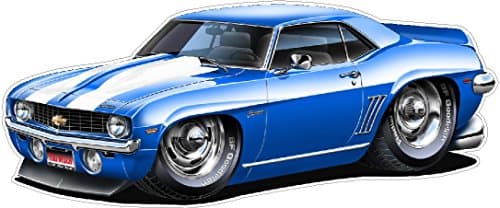 1969 Camaro SS Wall Decal 2ft Long Vinyl Reusable Movable Fun Stickers for Boys Classic Cartoon Cars Home Decor