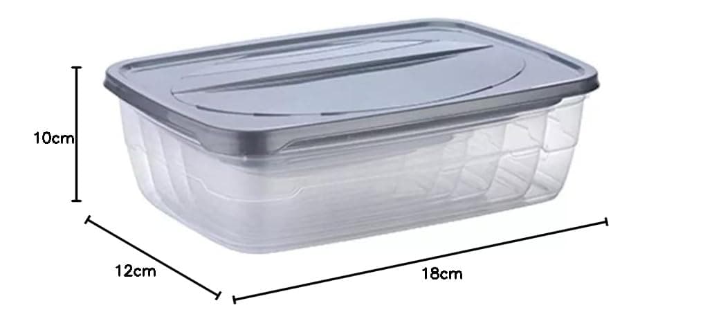 Rectangular Plastic Food Storage Container with Air Tight Lid Kitchen Container Meat Box Fridge and Freezer Storage Boxes Bowl - 600ml, 1000ml, 1700ml, 6000ml Set of 4
