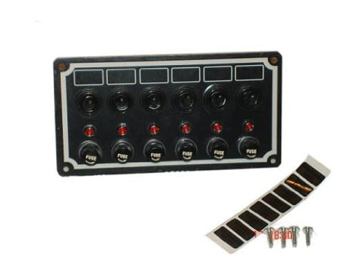 6 Gang Waterproof Switched Boat Switch Panel
