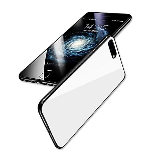HyRich Super iPhone 8/7 Plus Magnetic Holder Case,Tempered Glass Anti-Scratch Anti-Drop Back Cover + TPU Frame Hybrid Shell Slim Case for iPhone 8/7 Plus (iPhone 8/7 Plus - White)