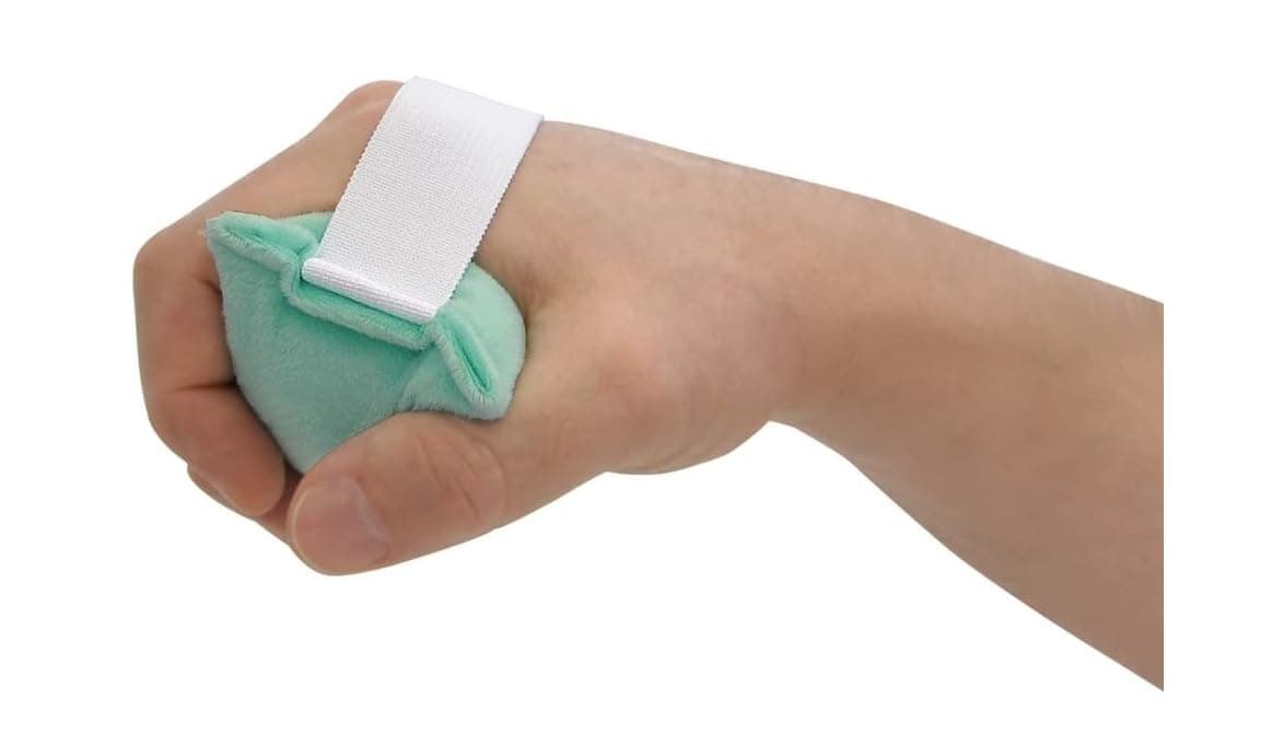NYOrtho Hand Contracture Cushion 5" x 2.5" - 2-Pack Palm Grips for Stroke Recovery & Orthopedic Support - Latex-Free, Odor-Control, Sweat-Resistant, Machine Washable Palm Protector with Elastic Strap