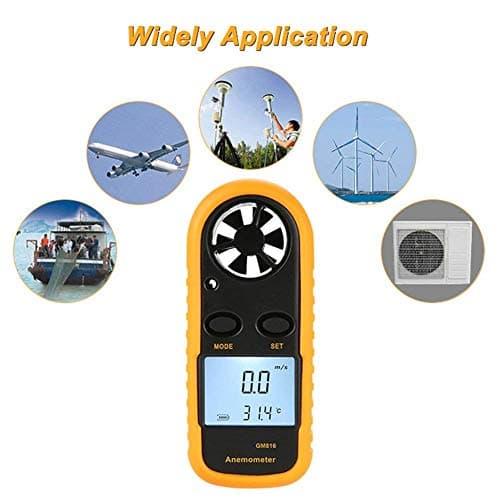 Portable Mini Anemometer Air Wind Speed Gauge Digital LCD CFM/CMM Thermo Anemometer Thermometer Wind Speed Temperature Meter
