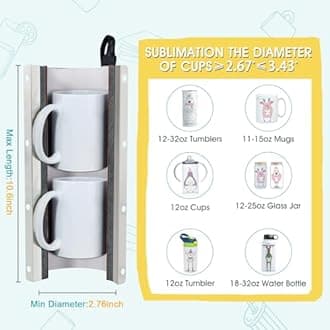 Realkant Sublimation Blanks Mug Tumbler Heat Press Mini Transfer Machine for 11oz-15oz Coffee Mugs 16oz Glass Skinny Straight Cups Products (30OZ-Light Pink)