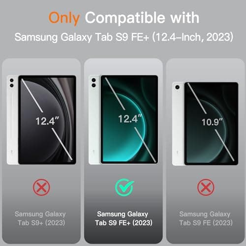 JETech Case for Samsung Galaxy Tab S9 FE+ / S9 FE Plus 12.4-Inch with S Pen Holder, Slim Folio Stand Protective Tablet Cover, Multi-Angle Viewing (Green)