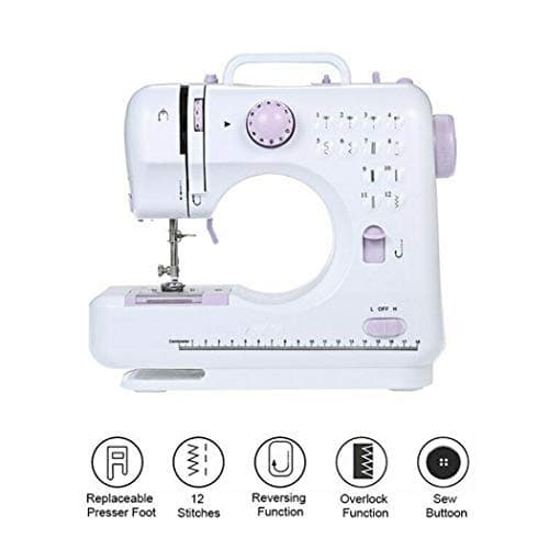 Mini Sewing Machine, Sewing Machine Portable, Electric Sewing Machine 12 Stitch Household Hand-held Tailor Electric Small Sewing Machine for Beginners (Standed)