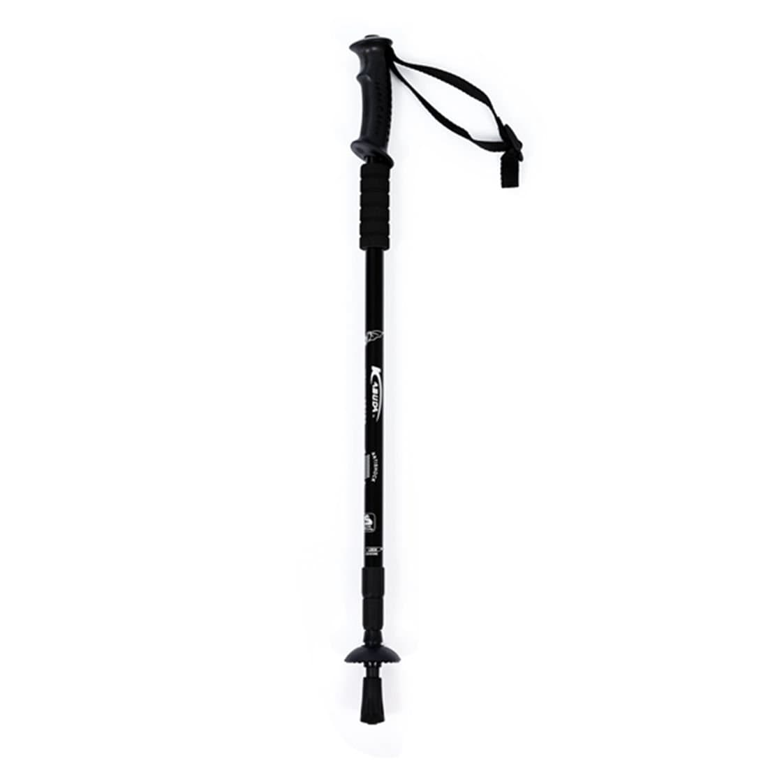 3-section adjustable telescopic pole with ergonomic Adjustable Telescopic AntiShock Trekking Hiking Walking Stick Pole 26 " to 53 " with Compass (Black)