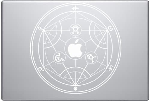 FMA Human Transmutation Circle - White Decal for Macbook and Laptops