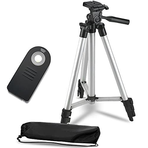 57" Inch Lightweight Aluminum Camera Tripod + Remote Shutter Release for Nikon (4 Piece Set)