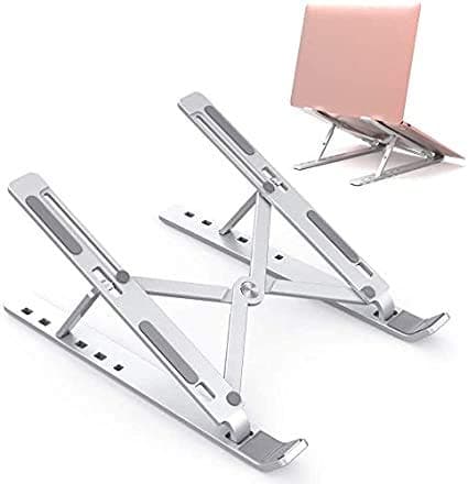 TECHNOSMART, Laptop Metal Stand, Laptop Stand Foldable Adjustable Support Base Non-Slip Notebook Holder Healthy Posture Laptop Stand