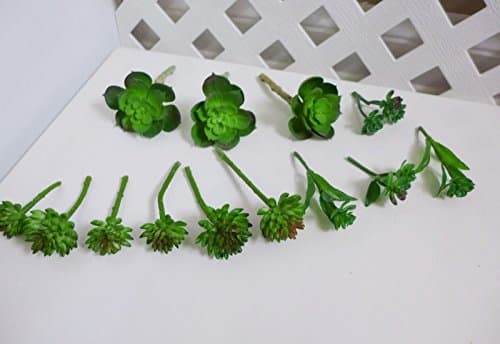 Decoratives Different Small Artificial Plants Green Mini Grass Tree Stone Lotus Miniature Succulents Fake Plastic Landscape Table Desk Kitchen Garden Indoor Outside Home Decor Lifelike Plant