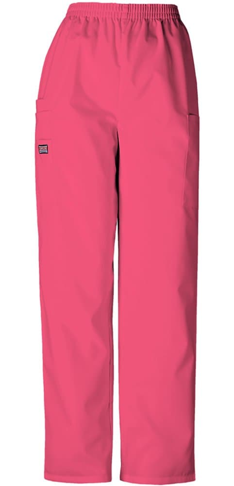 Cherokee Authentic Workwear 4200 Pull-On Cargo Scrub Pant (Carnation Pink, 3XL)