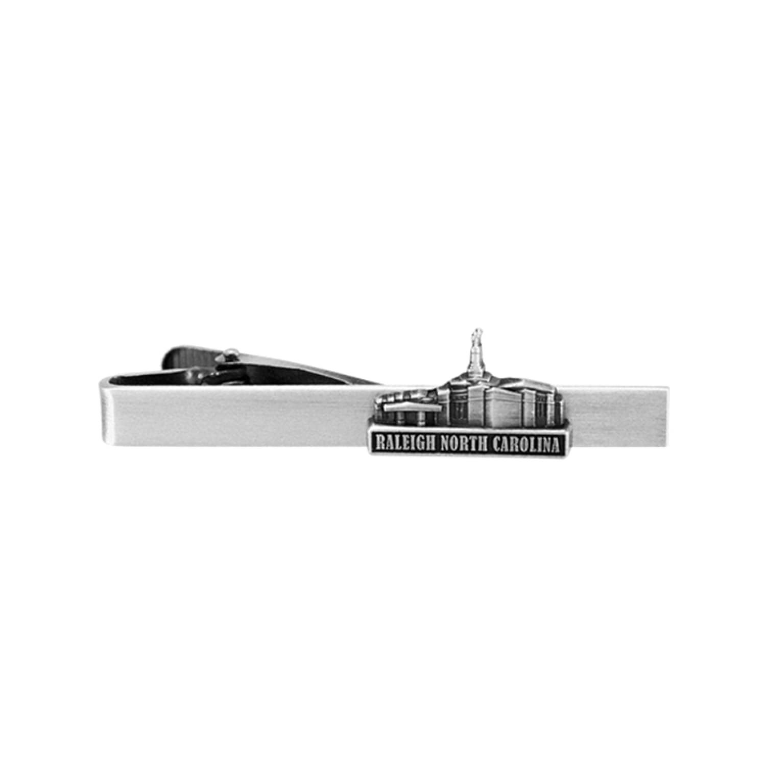 RingmastersSilver Tie Clip by Ringmasters | LDS Temple Tie Clips for Men with Antique Silver Finish | Suit Accessories for Weddings, Church, & Formal Events | Versatile Tie Pin, (Raleigh North Carolina)