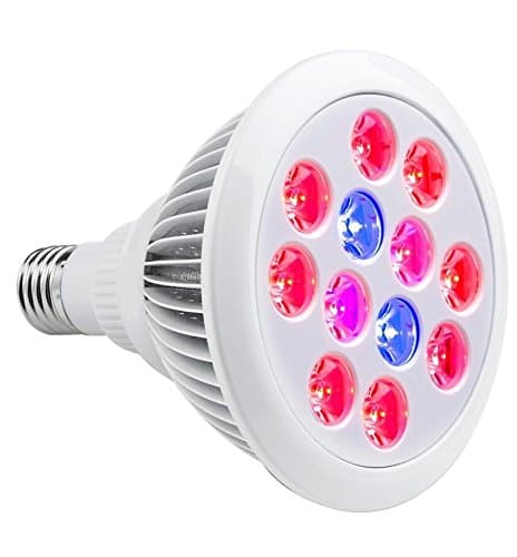 Chiles LED Grow Light Bulb,High Efficient Hydroponic Plant Grow Lights System for Garden Greenhouse and Indoor Organic,Plant Lights (E27 12w 3 Bands)
