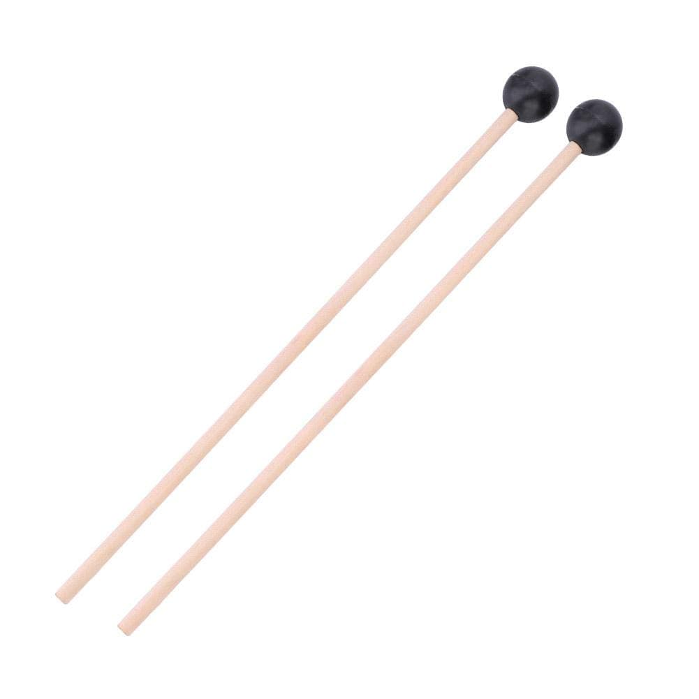 Alomejor1 Pair Marimba Mallets Percussion Mallets Rubber Head with Smooth Wooden Handle Mallets Sticks for Percussion Marimba