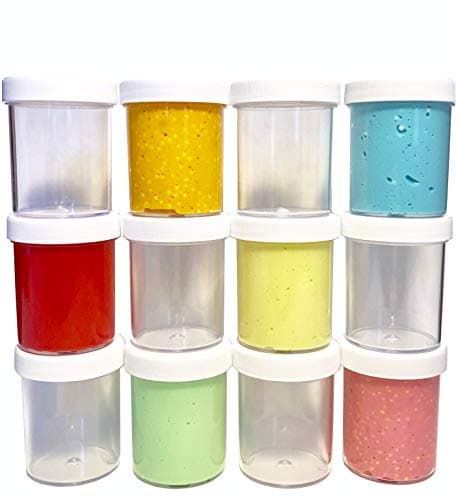 Slime Storage Jars 4 oz - (Available in 8 and 15 Packs) - Clear All Purpose containers - for All Glue Putty Making - Art, Craft and Hobby Storage containers … (8)
