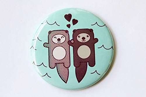 Tiny Bee CardsOtters Holding Hands Refrigerator Magnet or Pin