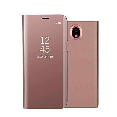 Funda® Mirror Plating Flip Case for Samsung Galaxy J7 Pro/Samsung Galaxy J730 (Rose Gold)