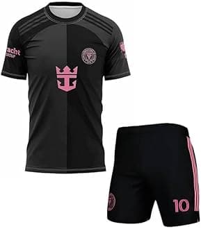 RJM Messi 10 Football Jersey Tshirt 2024 with Printed Shorts for (Men,Kids & Boys)