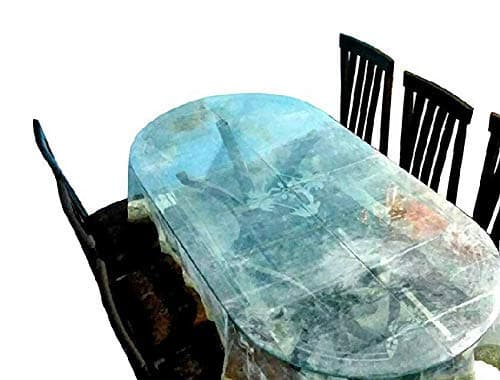MONKDECORPVC Transparent 6-8 Seater Oval Dining Table Cover Without Border(LxB - 60X90 Inches).