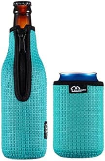 Beer Bottle Sleeve Insulators 12oz 330ml Standard Beer Bottle Cooler Covers Zip-up Bottle Jacket 12OZ Standard Can Sleeves Coolie Neoprene Insulator (Blue)