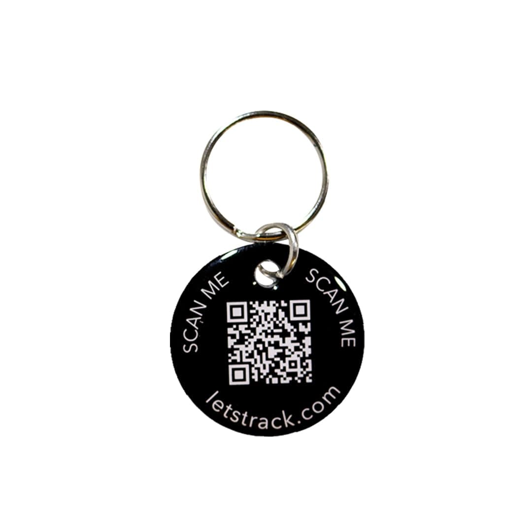 Letstrack QR Code TAG for Dogs, Cats & Lugguage | Smart Pet ID TAG | Secure Your Pets & Luggage | Luggage Labels | Compatible with Alexa & Siri, iOS & Android Compatible (1, Black)