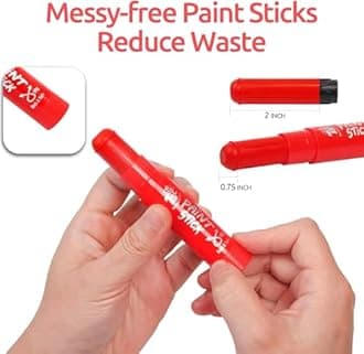 TBC The Best Crafts Paint Sticks, 12 Colors Pastel, Washable, Non-toxic, Tempera Paint Sticks for Kids and Students (72 Colors 6 * 12 set)