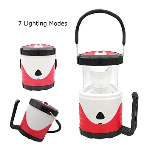Camping Lantern Flashlight Lithium Battery Powered Rechargeable Led Lamp 2 Level Brightness 3 Modes Color Camp Lantern,USB Charging for Hurricane,Camping,Emergency,Power Outage(Red)