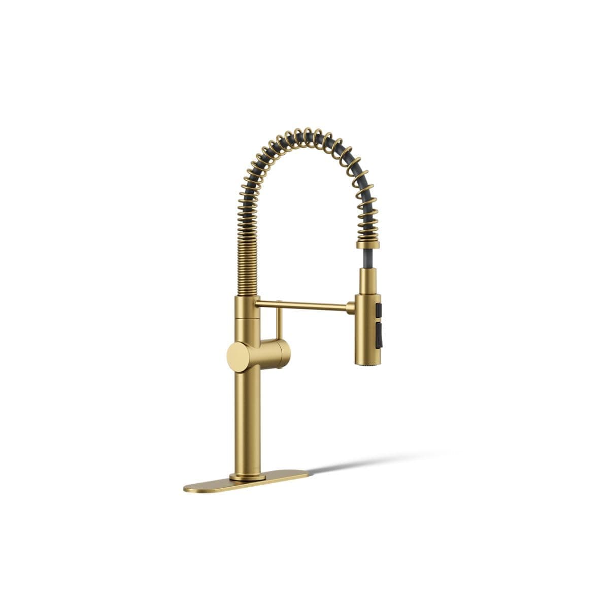 22973-2MB Crue High-Arc Kitchen Faucet with Pull Down Spring Spout, Professional Pre-Rinse Kitchen Faucet, Commercial Faucet, Vibrant Brushed Moderne Brass