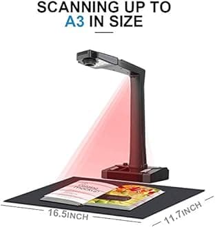 JOYUSING 18MP Professional Document Scanner, Auto-Flatten & Deskew Tech, Capture A3, Multi-Languages OCR, Convert to PDF/Word/Txt/Excel on Windows and PDF on Mac System