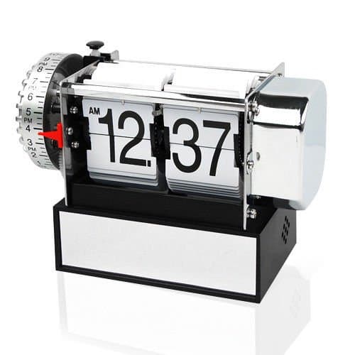 Unique Creative Desk Digital Gear Auto Flip Alarm Clock for Modern Home Decor