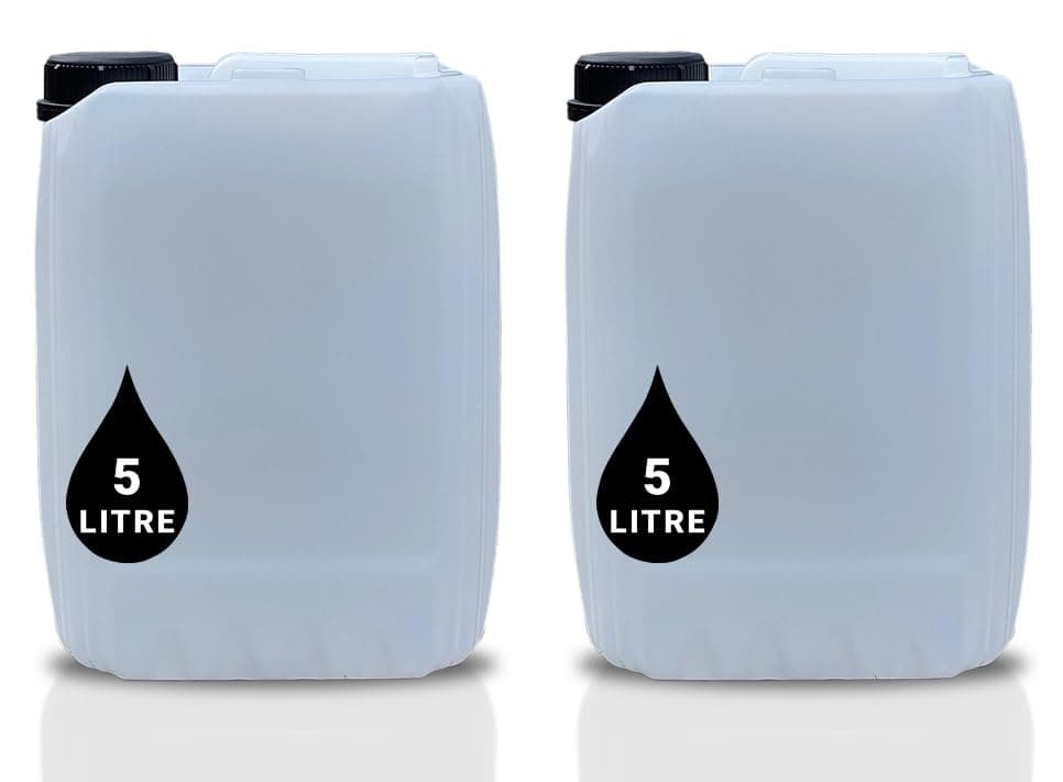 2 x 5L JERRY CAN - UN Approved Stackable Bottle Container + 51mm Tamper Evident Cap | Perfect for Storage of Water Liquid NATURAL