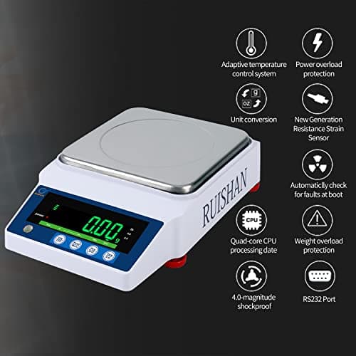 Lab Precision Electronic Analytical Balance Weighing Scale 3000 x 0.01g|6.6x0.00002 lb | Scientific Scale for Grams, Pounds, Ounces, Carats | 01 Gram Scale for Chemistry, Labs, Jewelry, Pharmacy