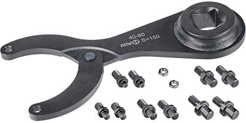 AMF 517938 Hinged Pin Wrench Set with Torque Socket, Black, 40-80 mm