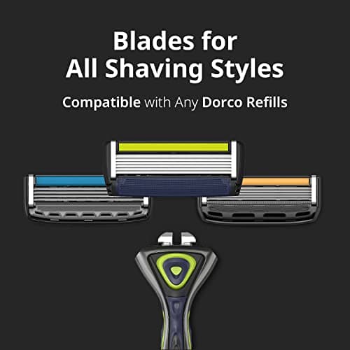 DORCO Pace 6 Sport - Six Blade Razor System with Trimmer and Pivoting Head (2 Replacement Handles Only (No Blades))