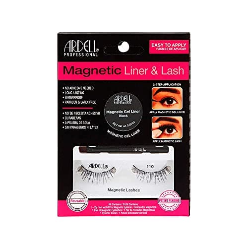 Ardell False Eyelashes Magnetic Liner & Lash Kit, 2-Step Eyelash Kit, No Adhesive Needed, Magnetic Gel Eyeliner & Lashes, Long-Lasting & Waterproof, Medium Volume & Short Length, Reusable, Black